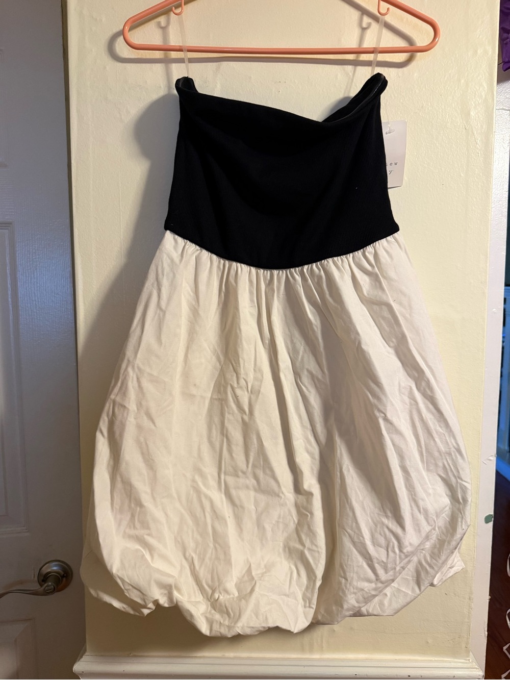 A new day new black and cream bubble dress small